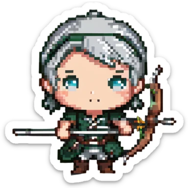 chibi archer character with bow sticker