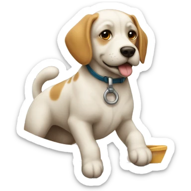 Perro navegando en zodiac sticker