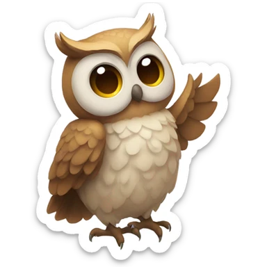 An owl sending hearts emoji sticker