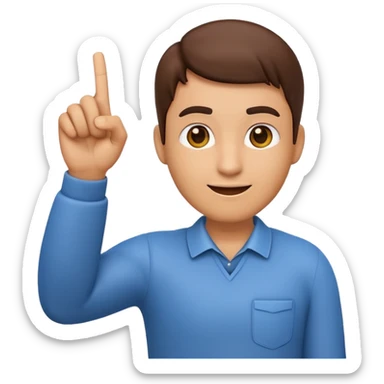 Please create a 3D emoji that shows the number 1 using fingers.Index finger pointing up I’d like it to resemble the iPhone emoji style!" sticker
