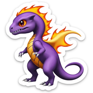 Shiny Duskull-Salandit-Charmeleon-Fakémon-hybrid-creature (full body)  sticker