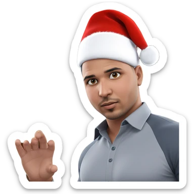 santa hat on solo male sticker