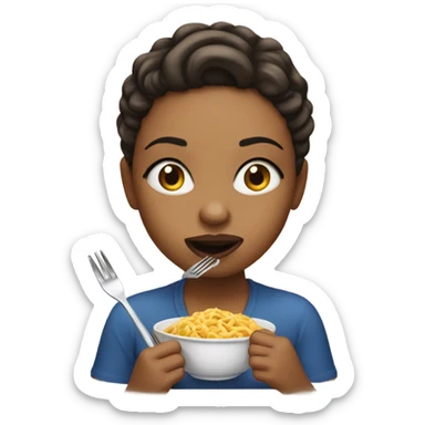 Ashley eating sticker