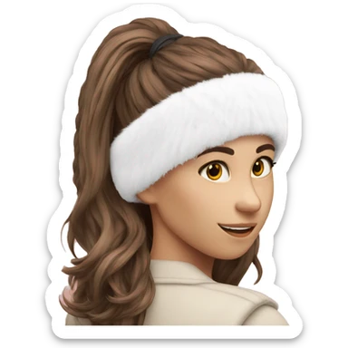 Ear warmer white with fur sticker