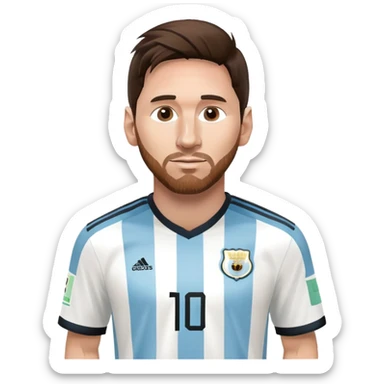 Lionel Messi soccer player with Argentina jersey sticker