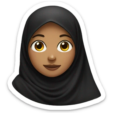 Girl with a black hijab sticker