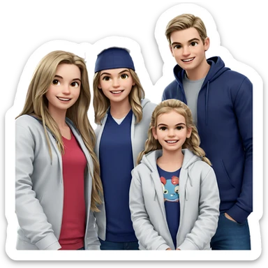 smiling girls with boys around sticker