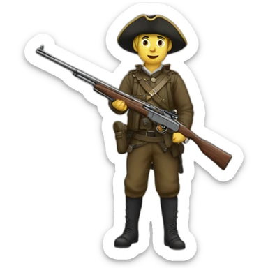 Chasseur avec fusil sticker