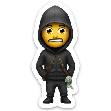 robber unhappy without money sticker