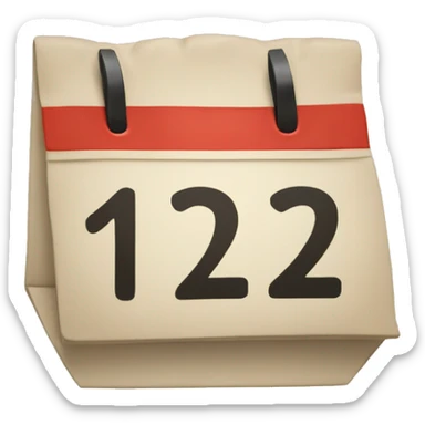 a 12 day calender with the number '12' on it sticker