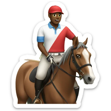 Horse is playing polo sticker