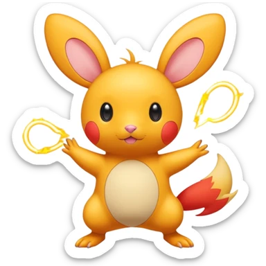 Plusle-Minun-Dedenne-fusion, full body sticker