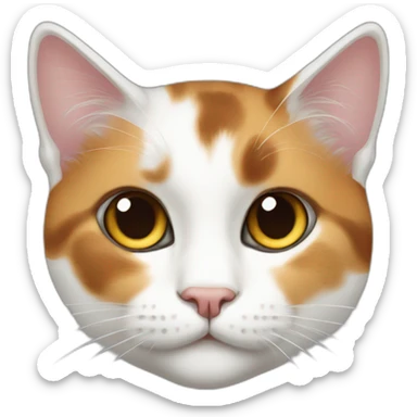 calico cat mostly white sticker