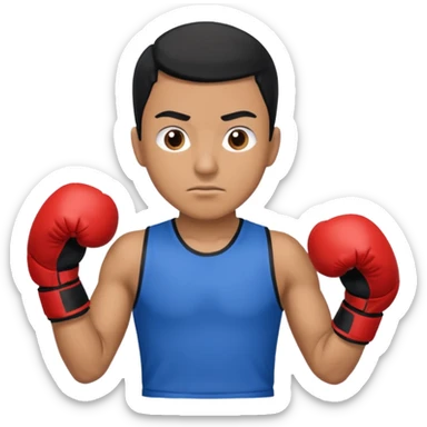   آدمی که بکس میکنه بالباس ابی دستکش مشکی مرد باشه sticker