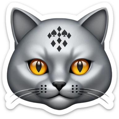 pokerface metal cat sticker
