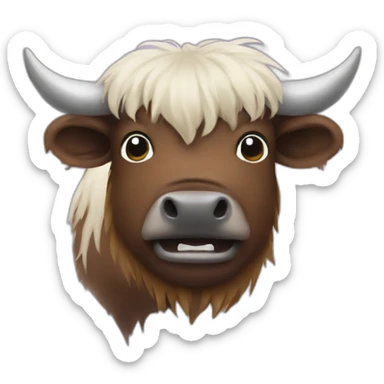 wild yak face sticker