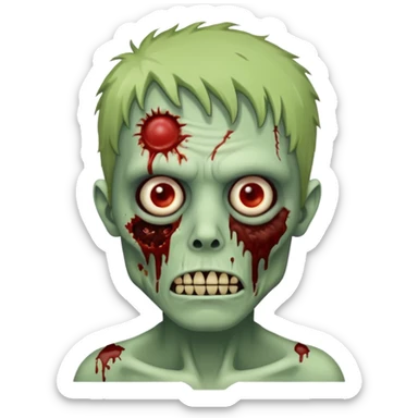 Zombie with short shag sticker