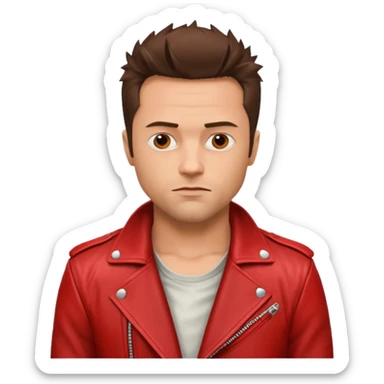 Tyler Durden, wearing red jacket sticker
