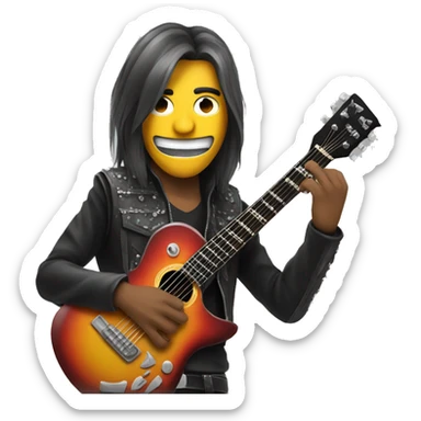 Metalero con una guitarra sticker
