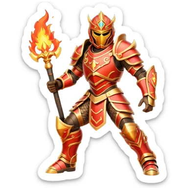 fire armored warrior sticker