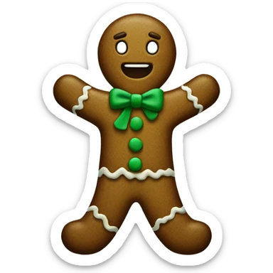 dark green gingerbread man sticker