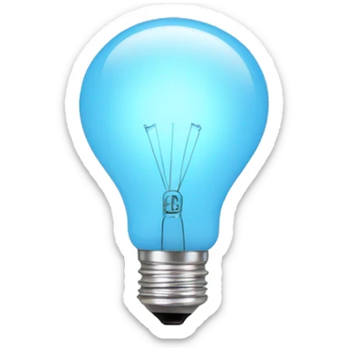 pastel blue light bulb sticker