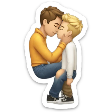 Gay boys kissing sticker