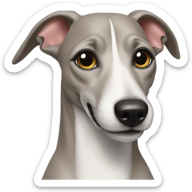 Whippet with smile sticker