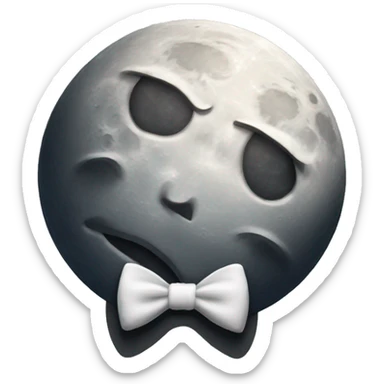 Moon with a bow tie sticker