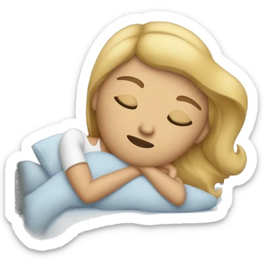 woman sleeping with z z z sticker