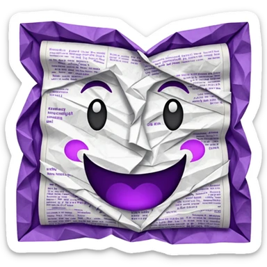 newspaper white and purple sticker