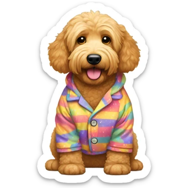 Golden doodle in pjs  sticker