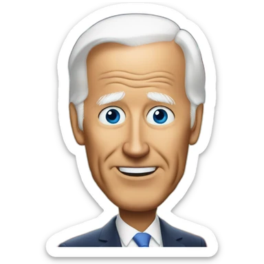biden with laser beams  shooting out of his eyes sticker