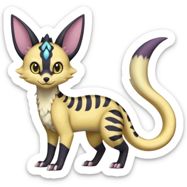 Pastel Salandit-Umbreon-Genet-Noivern-Noibat-Serval-Hybrid (Full body) sticker