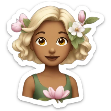 girl with magnolia sticker