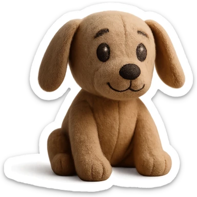 plush dog with floppy ears, friendly expression sticker