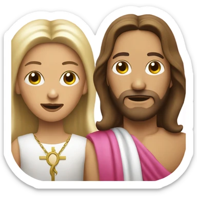 Jesus Christ with a pink drag queen  sticker