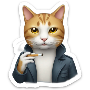 Cat smoke cigarettes sticker
