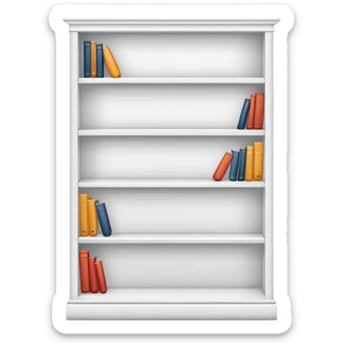 Beautiful white bookshelf aesthetic  sticker