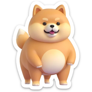 shiba inu standing, fat sticker