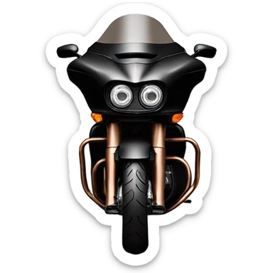 Black Harley Road glide with bronze wheels sticker