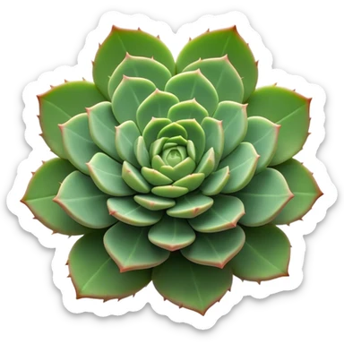 Cinematic Realistic Succulent Emoji, Compact and plump, with fleshy leaves arranged in rosettes of various shapes. The soft, green leaves glow with a gentle radiance, exuding a sense of calm and tranquility. Soft glowing outline, capturing the essence of resilience and beauty in a blossoming succulent! sticker
