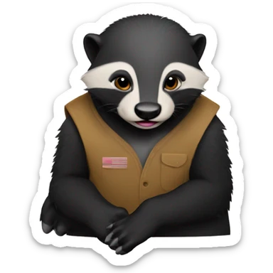 a honey badger with a union job sticker