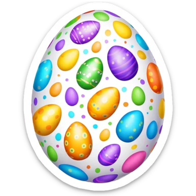 colorful decorated Easter eggs sticker
