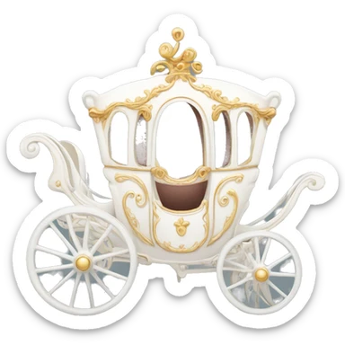 white Vintage pretty Princess carriage  sticker