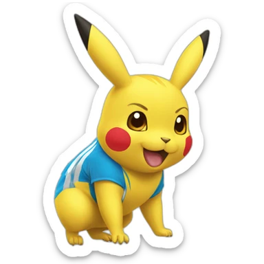 Pikatchu-soccer-fan-Marseille sticker