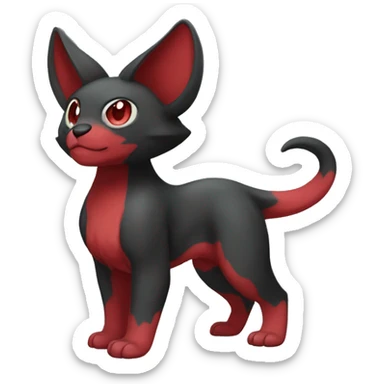 Cute cool black red animal hybrid Fakemon full body sticker
