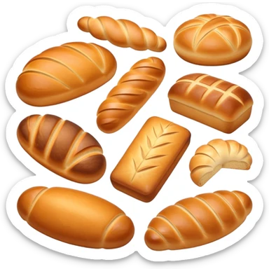 assorted bread and bakery items sticker