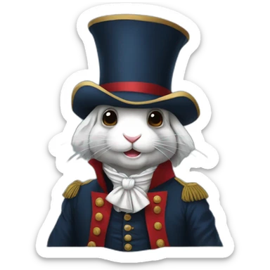 rabbit dressed as robespierre sticker