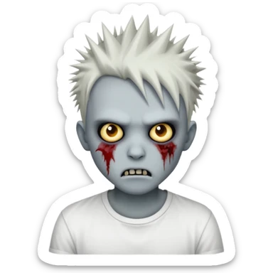 zombie with spiky emo hair and white shirt emoji sticker